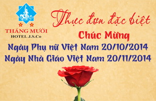 Khách sạn Tháng Mười - Khuyến mãi chào mừng ngày phụ nữ Việt Nam 20-10